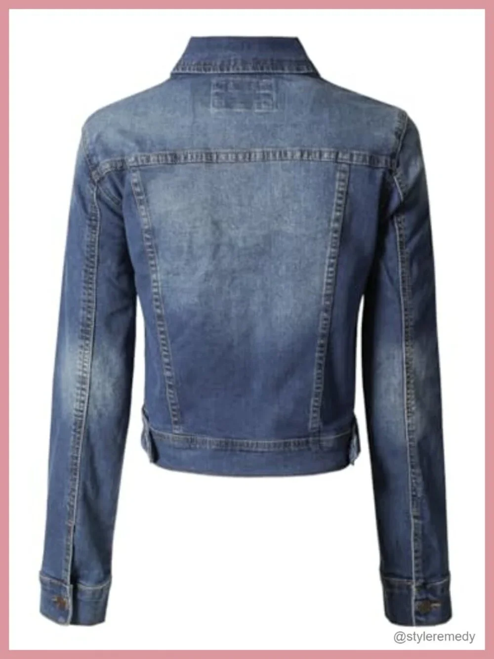 Stretch Denim Jacket Slim Fit Jean Coat Long Sleeve Button